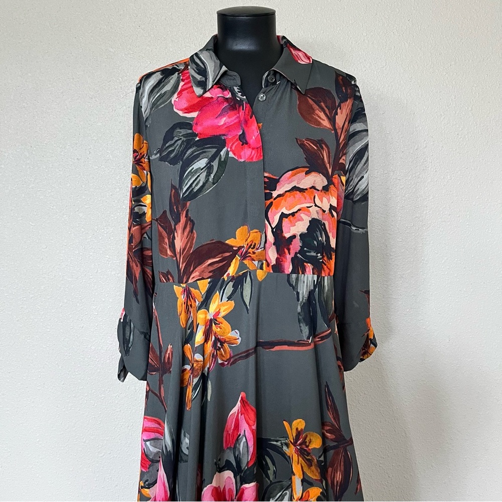 Soft Surroundings Pink Asymmetrical Sundress with Notched Collar